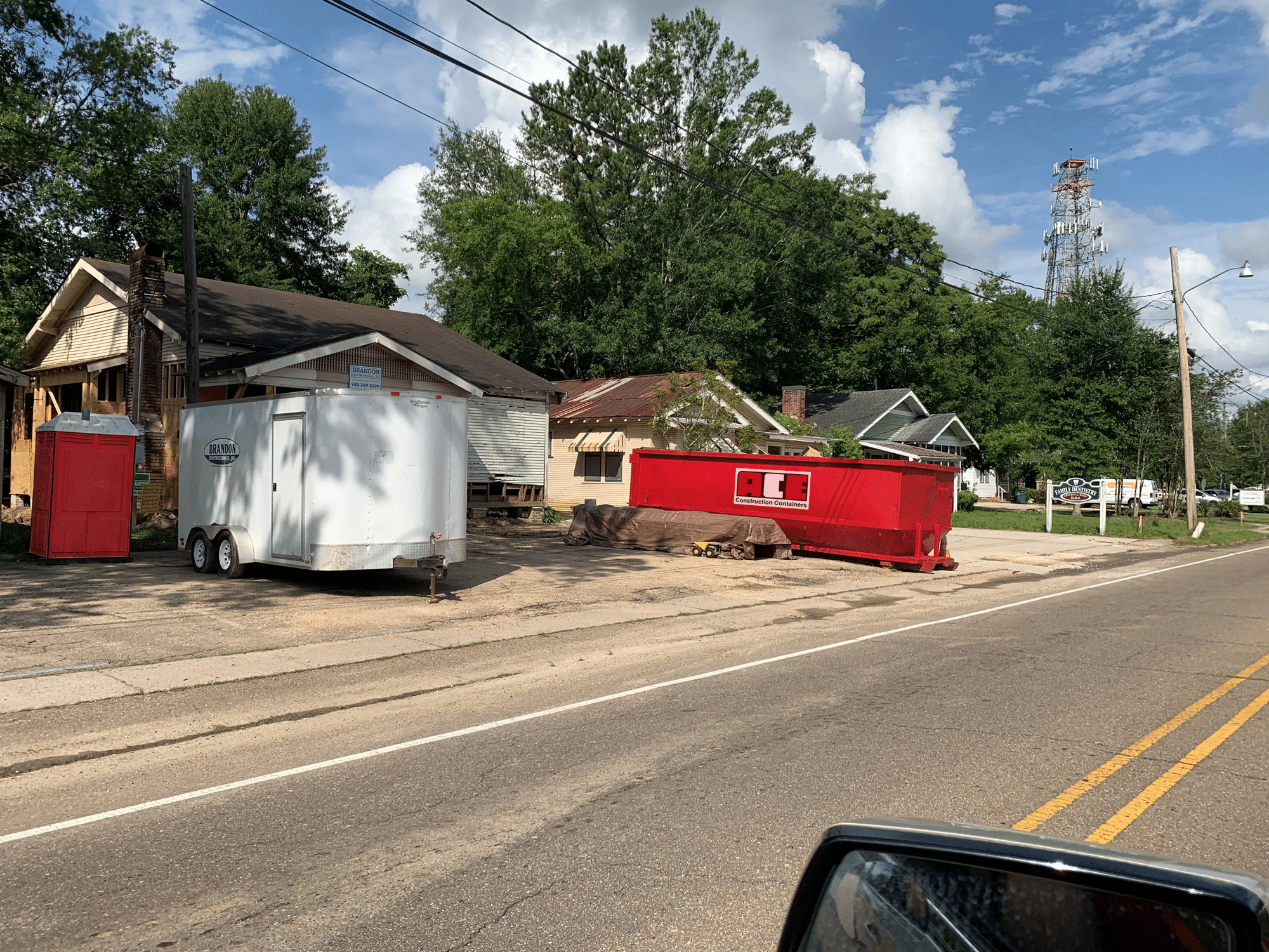 dumpster at home construction